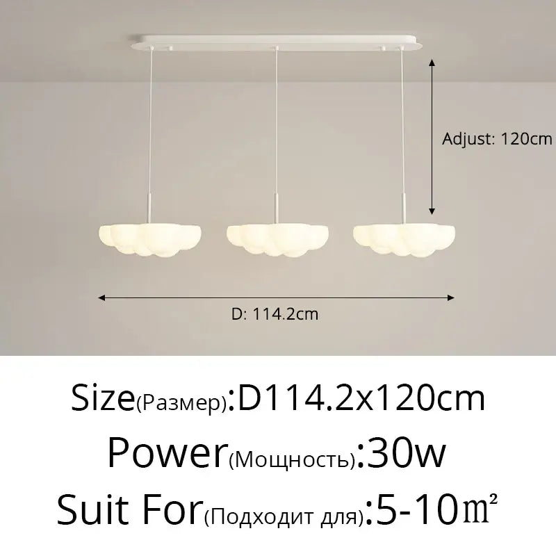 Modern cloud white floating pendant light dining room