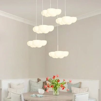 Modern cloud white floating pendant light dining room