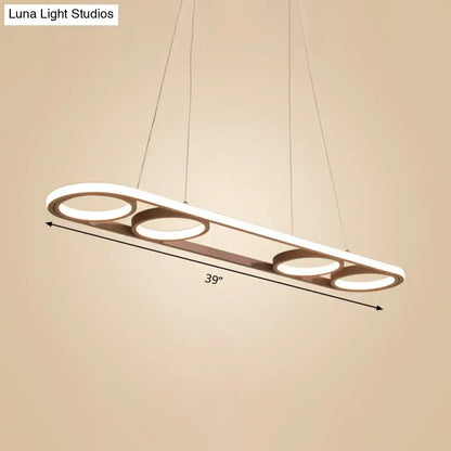 Modern coffee led ceiling pendant light kitchen metal island lighting