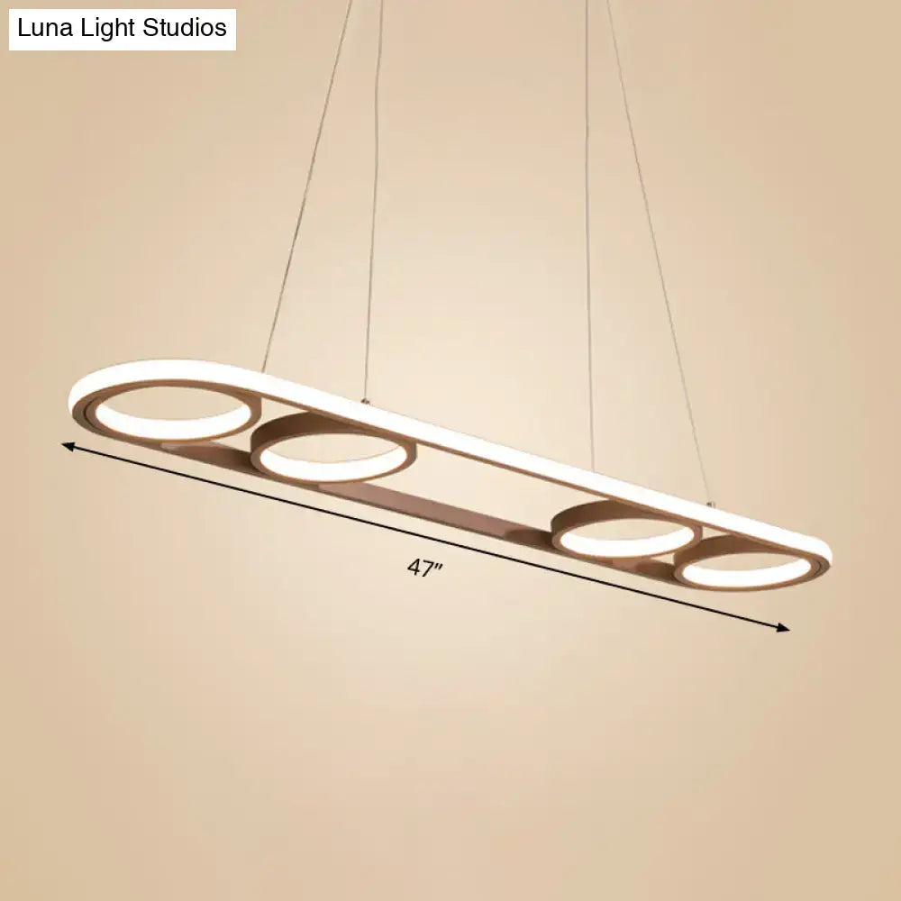 Modern coffee led ceiling pendant light kitchen metal island lighting