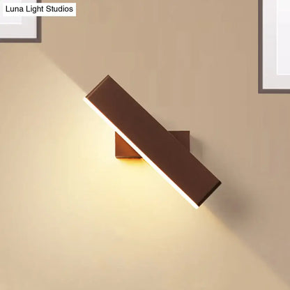 Modern coffee & white rectangular sconce – bedroom led wall lamp