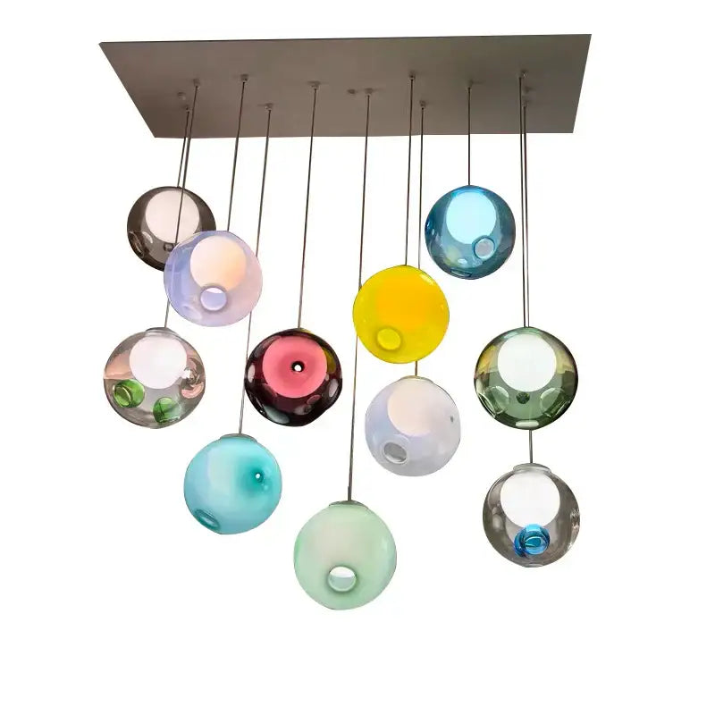 Modern colorful balls chandelier dining room glass pendant light