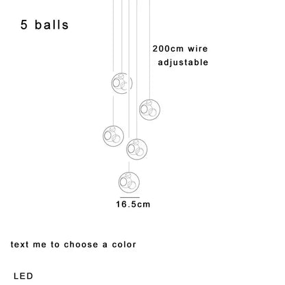 Modern colorful balls chandelier dining room glass pendant light