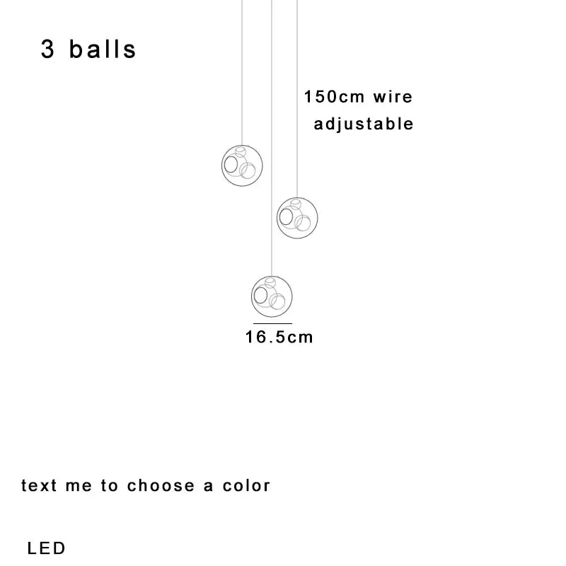 Modern colorful balls chandelier dining room glass pendant light
