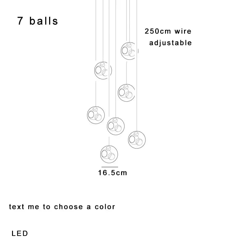Modern colorful balls chandelier dining room glass pendant light