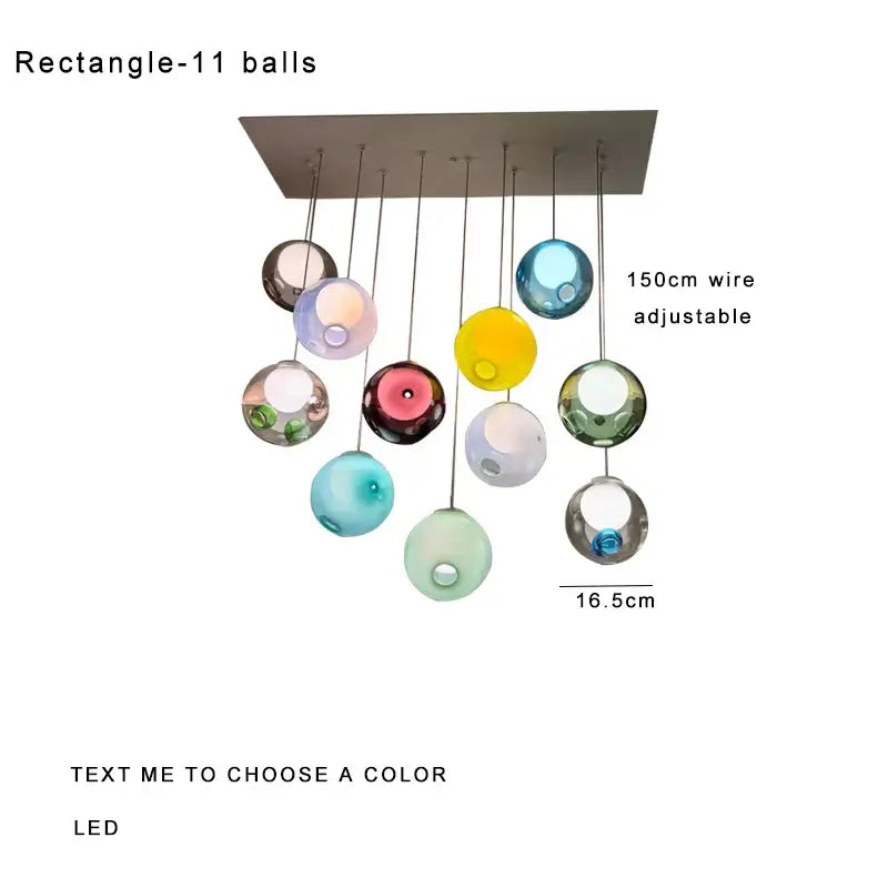 Modern colorful balls chandelier dining room glass pendant light