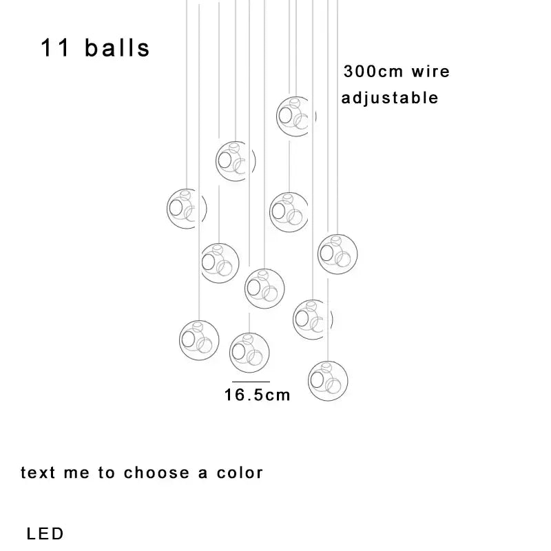 Modern colorful balls chandelier dining room glass pendant light