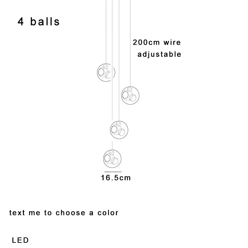 Modern colorful balls chandelier dining room glass pendant light