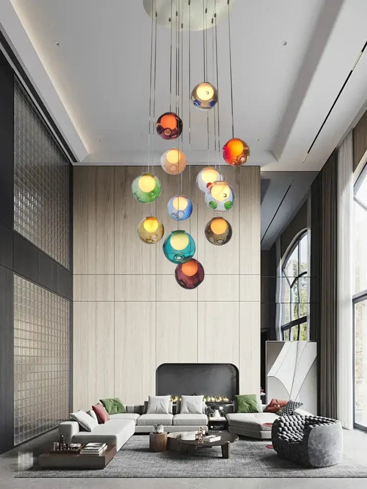 Modern colorful balls chandelier dining room glass pendant light