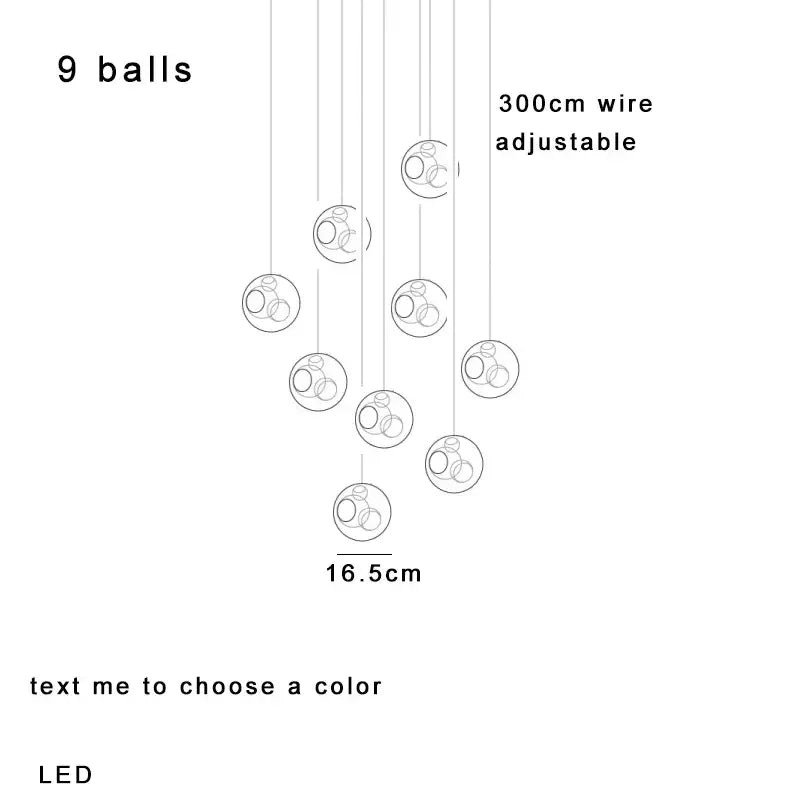 Modern colorful balls chandelier dining room glass pendant light