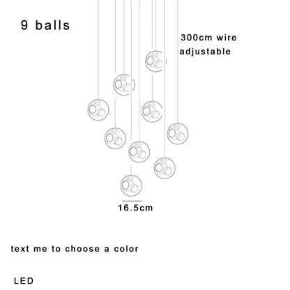 Modern colorful balls chandelier dining room glass pendant light