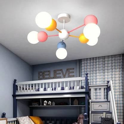 Modern colorful cartoon led chandelier light for kids bedroom