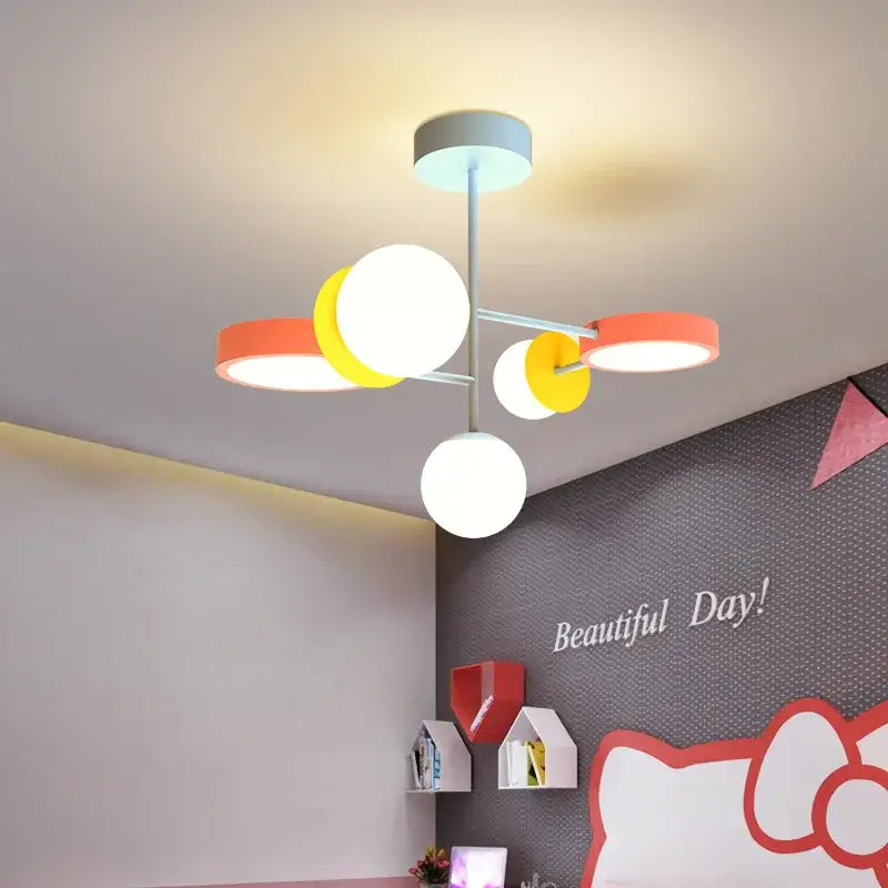 Modern colorful cartoon led chandelier light for kids bedroom