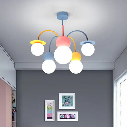 Modern colorful cartoon led chandelier light for kids bedroom