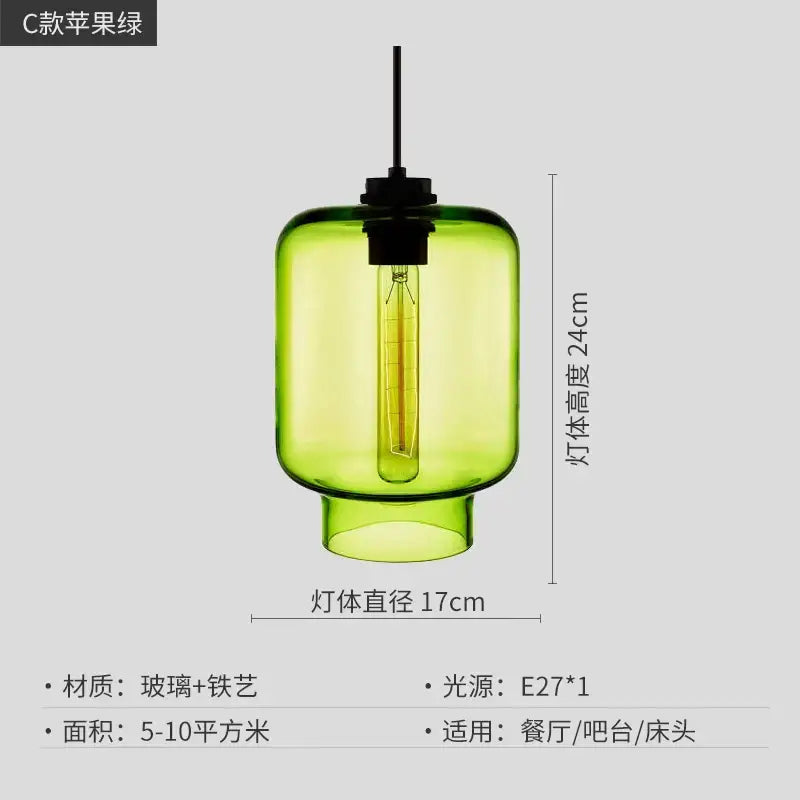 Modern colorful geometric glass pendant light kitchen lighting