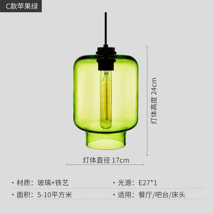 Modern colorful geometric glass pendant light kitchen lighting