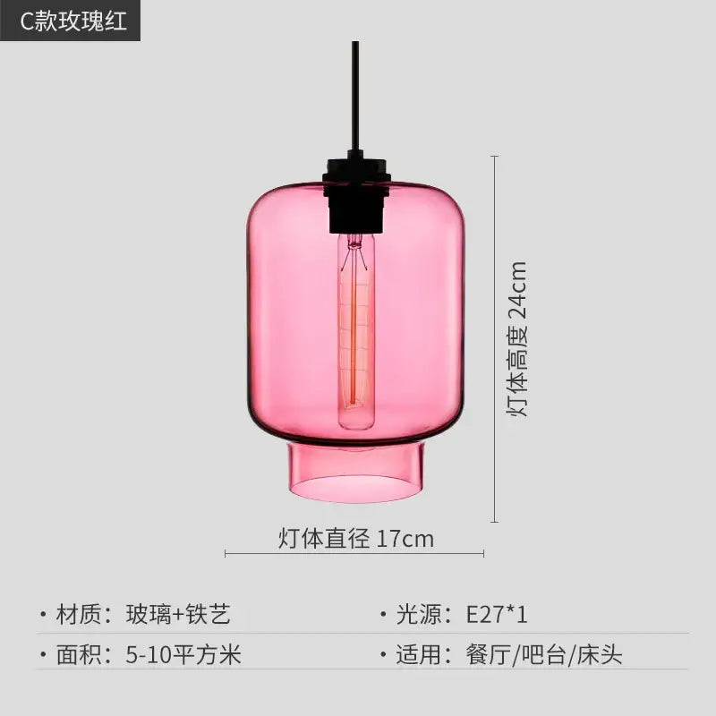 Modern colorful geometric glass pendant light kitchen lighting