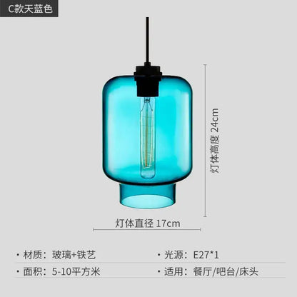 Modern colorful geometric glass pendant light kitchen lighting