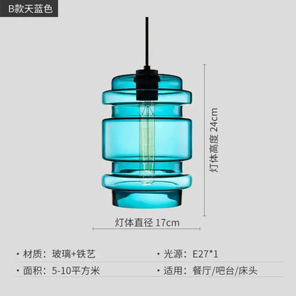 Modern colorful geometric glass pendant light kitchen lighting