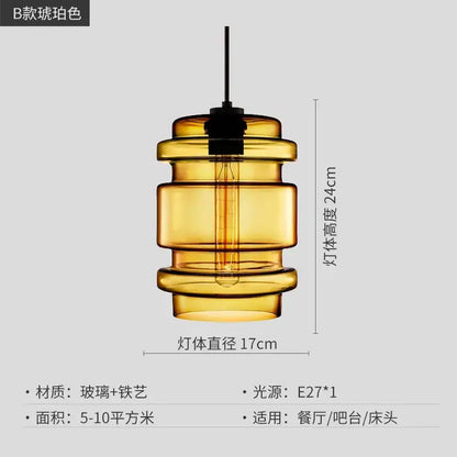 Modern colorful geometric glass pendant light kitchen lighting