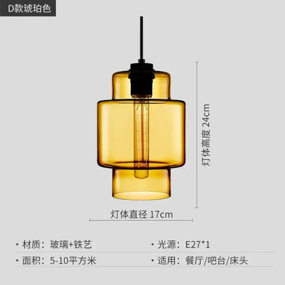 Modern colorful geometric glass pendant light kitchen lighting