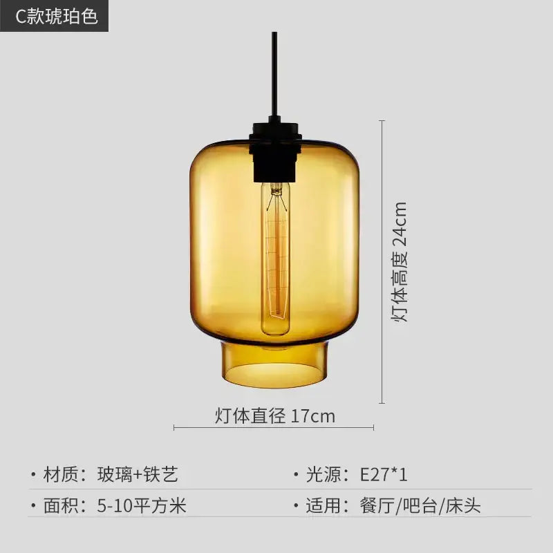 Modern colorful geometric glass pendant light kitchen lighting