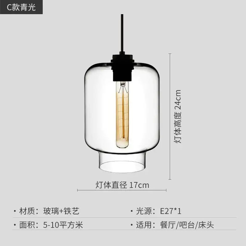 Modern colorful geometric glass pendant light kitchen lighting