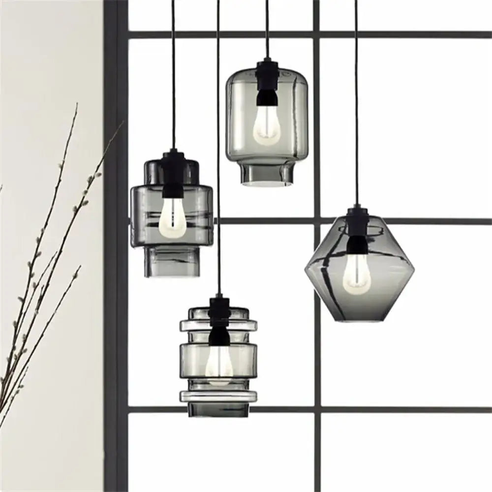 Modern colorful geometric glass pendant light kitchen lighting