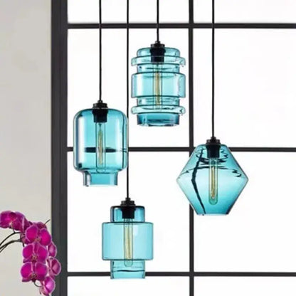 Modern colorful geometric glass pendant light kitchen lighting