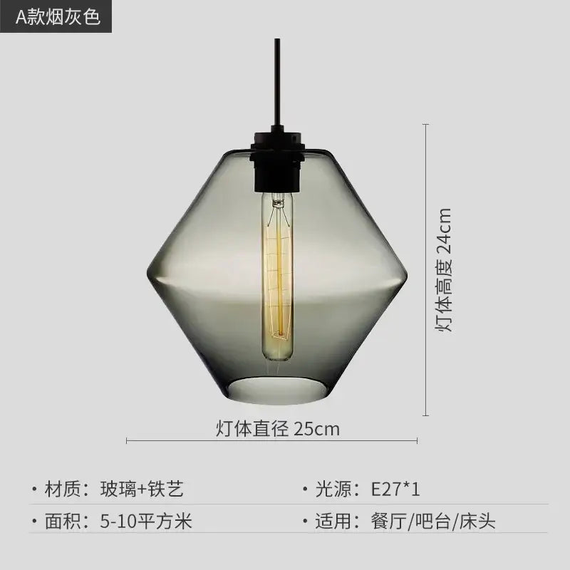 Modern colorful geometric glass pendant light kitchen lighting