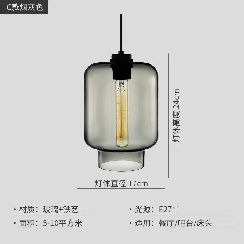 Modern colorful geometric glass pendant light kitchen lighting