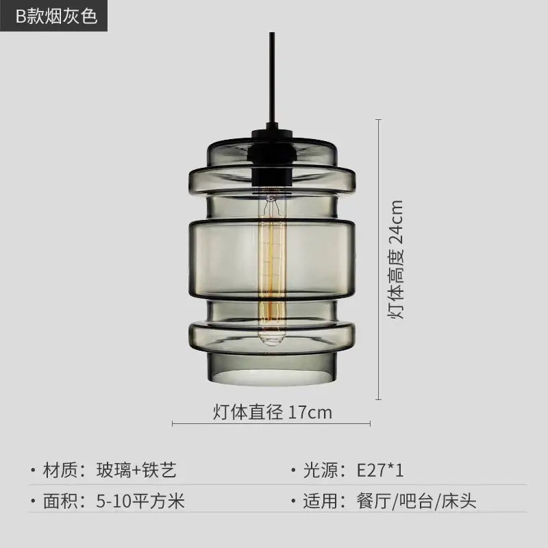 Modern colorful geometric glass pendant light kitchen lighting