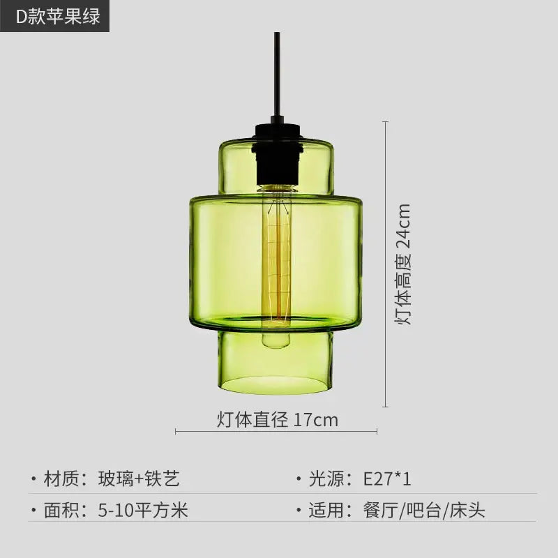 Modern colorful geometric glass pendant light kitchen lighting