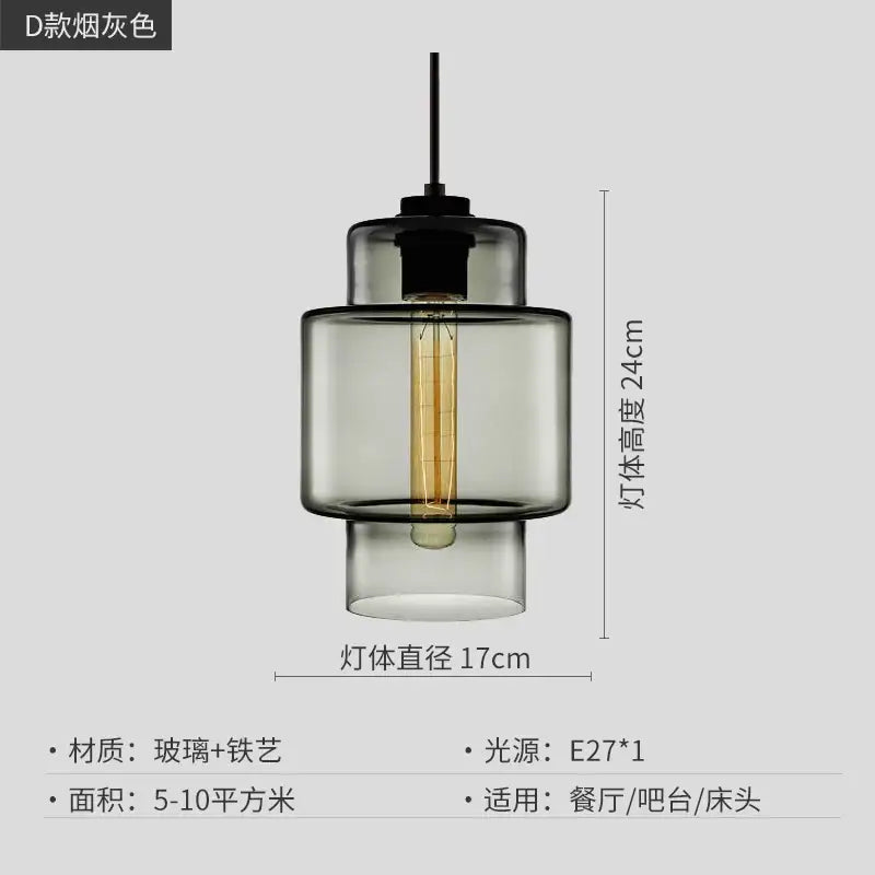 Modern colorful geometric glass pendant light kitchen lighting