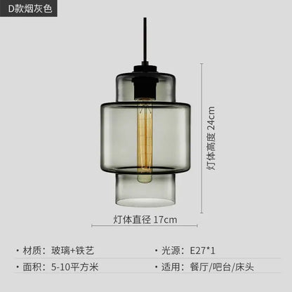 Modern colorful geometric glass pendant light kitchen lighting