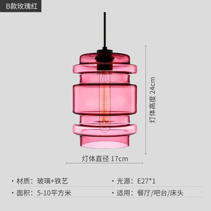 Modern colorful geometric glass pendant light kitchen lighting