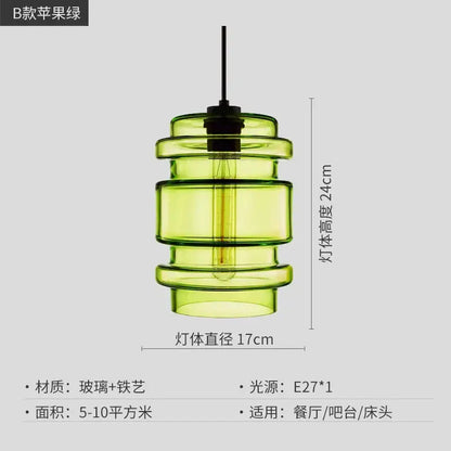 Modern colorful geometric glass pendant light kitchen lighting