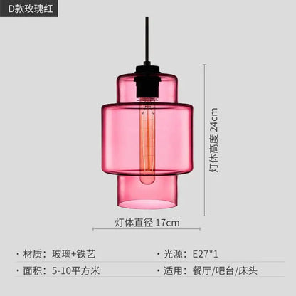 Modern colorful geometric glass pendant light kitchen lighting