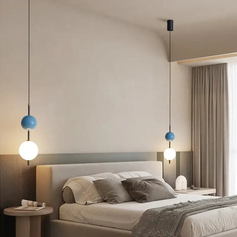 Modern colorful glass ball led pendant light for dining room
