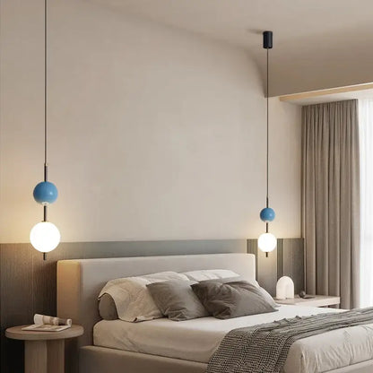 Modern colorful glass ball led pendant light for dining room