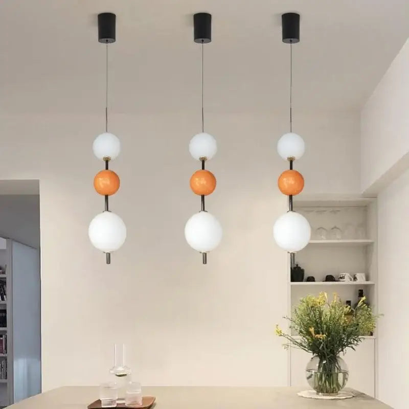 Modern colorful glass ball led pendant light for dining room