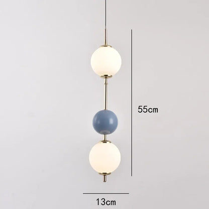 Modern colorful glass ball led pendant light for dining room