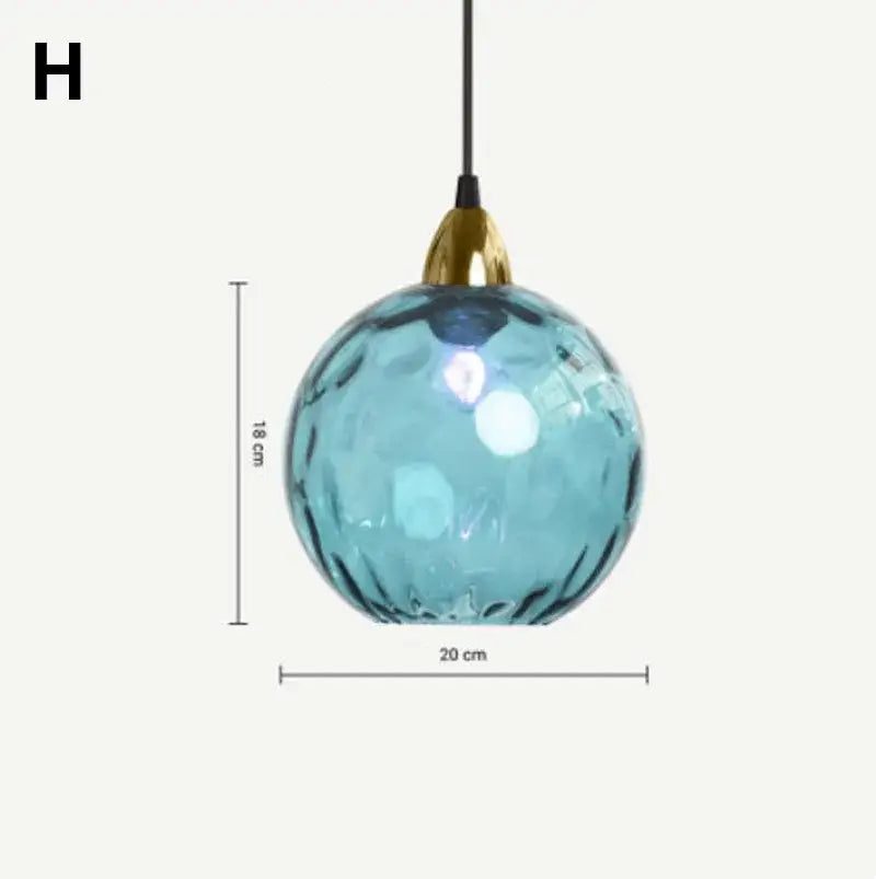 Modern colorful glass ball lustre pendant lights for kitchens