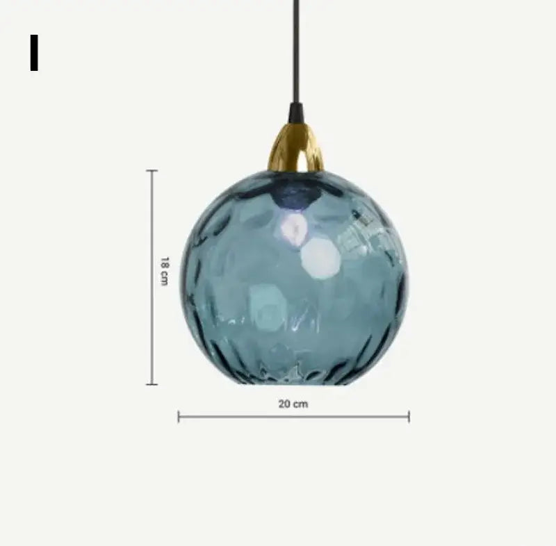 Modern colorful glass ball lustre pendant lights for kitchens
