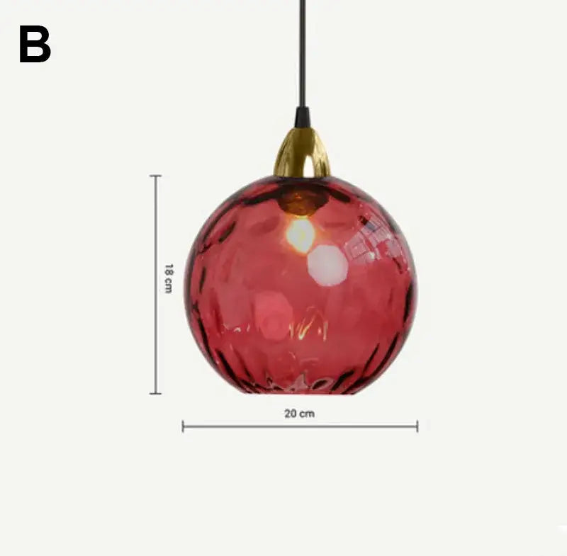 Modern colorful glass ball lustre pendant lights for kitchens