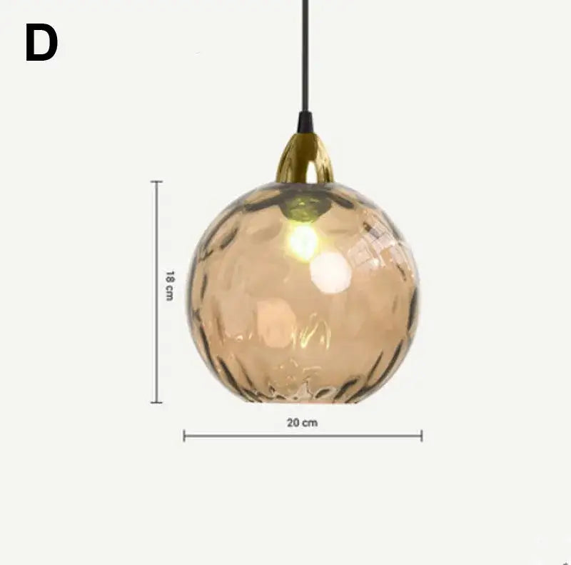 Modern colorful glass ball lustre pendant lights for kitchens