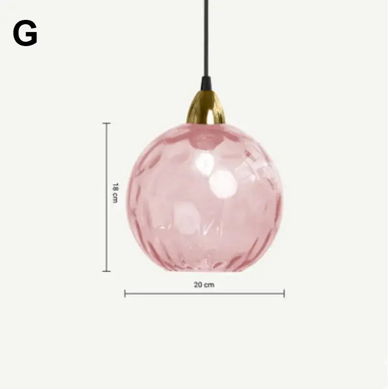 Modern colorful glass ball lustre pendant lights for kitchens