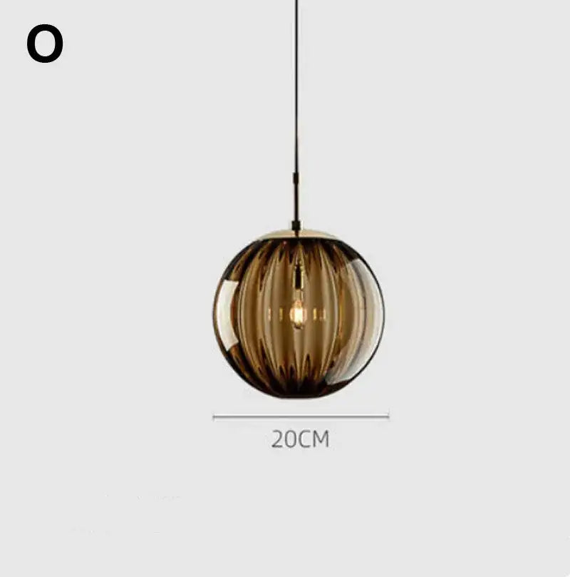 Modern colorful glass ball lustre pendant lights for kitchens