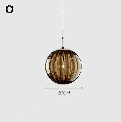 Modern colorful glass ball lustre pendant lights for kitchens