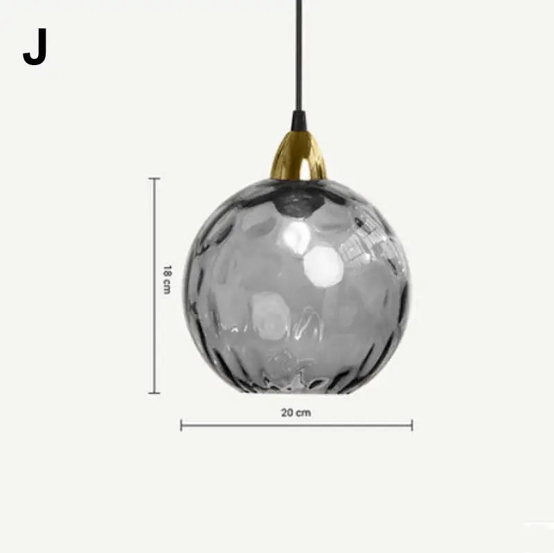 Modern colorful glass ball lustre pendant lights for kitchens